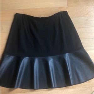 Cabi Flip skirt Leather trim